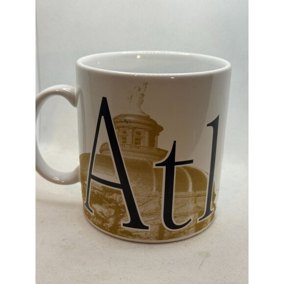 Starbucks Atlanta City Mug 1994 Collector Series White & Gold Ceramic - Picture 7 of 7